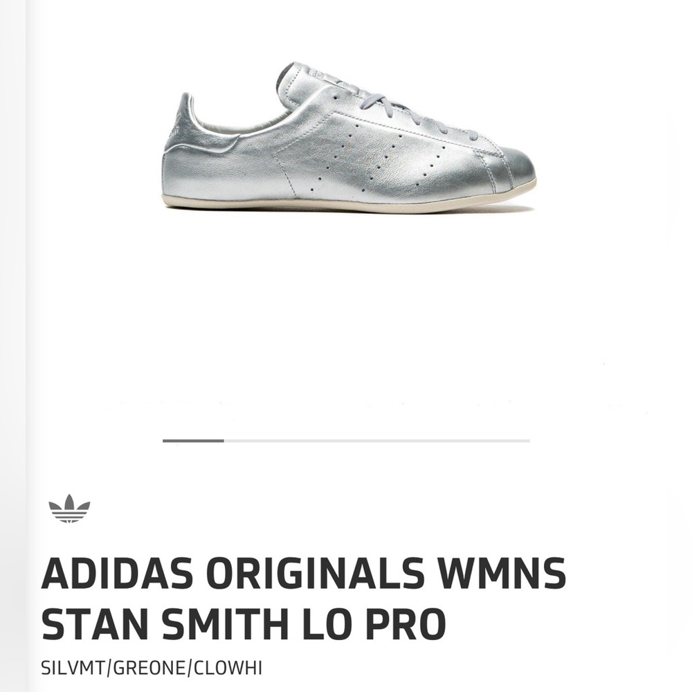Adidas x Stan Smith Originals Lo Pro, Womens Size 10, Silver/Metallic, Brand New